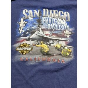 Harley Davidson San Diego California Military Plane Top Gun Style Graphic XL